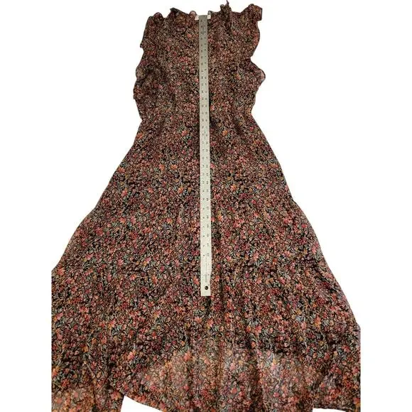 BB Dakota By Steve Madden Women’s Chiffon Midi Dress Black Ditsy Floral Medium - Picture 5 of 10